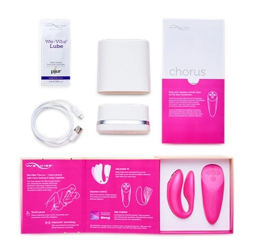 We-Vibe Chorus - вибратор для пар с сенсорным пультом и управлением через телефон розовый